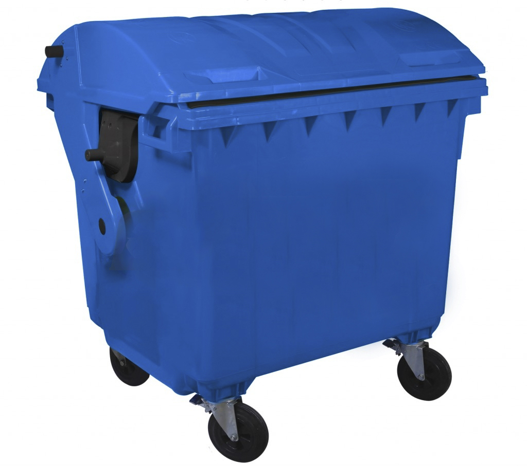 Container HDPE CLE 1100L cu capac rotund albastru – Transport inclus AQAS